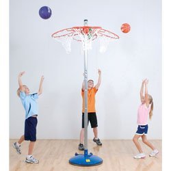 Quad Hoop Basketball Goal - 4 Goals w/ Nets and Mounting Bracket