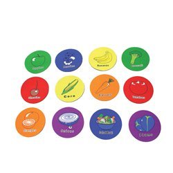 US Games Fruit and Vegetable Spot Markers - 9in. (Set of 12)