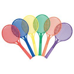 Junior Plastic Tennis Racquets - Color My Class (Set of 6)