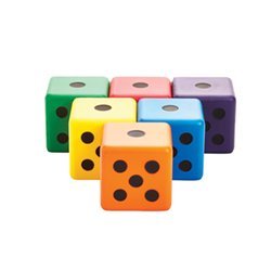 US Games Foam Dice - 3 in. Color My Class (6 Pack)