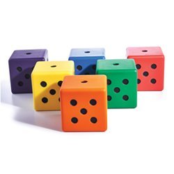 6 in. Foam Dice Set of 6 - Color My Class (Set of 6)