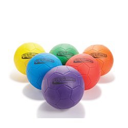 US Games Sponge Fun Soccer Balls - Size 4 - Color My Class (Set of 6)