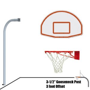 JayPro Gooseneck Basketball System - 3-1/2 in. Pole - 36 in. Offset