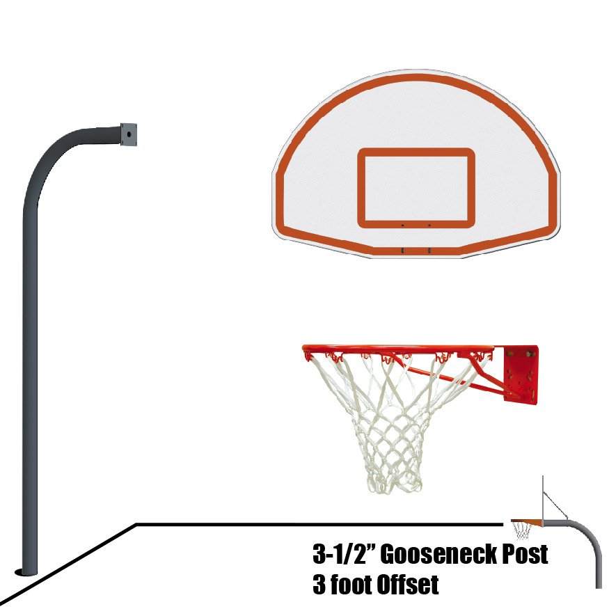 JayPro Gooseneck Basketball System - 3-1/2 in. Pole - 36 in. Offset 5 JayPro Gooseneck Basketball System - 3-1/2 in. Pole - 36 in. Offset - Image 5