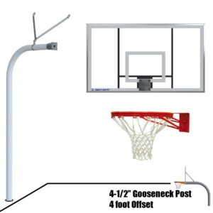 JayPro Gooseneck Basketball System - 4-1/2 in. Pole - 4 ft Offset