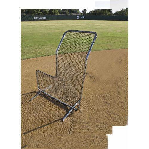 Collegiate L-Screen with hood overhead protection for baseball batting practice