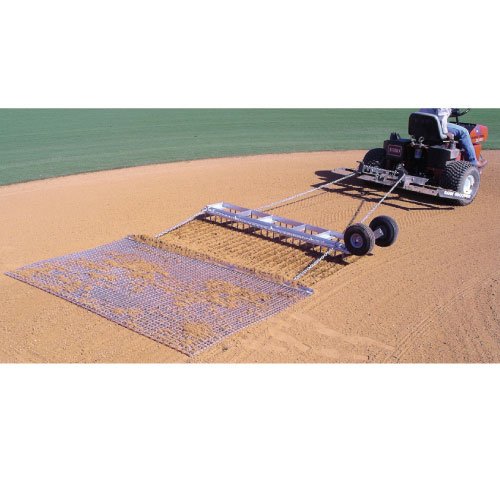 Diamond Digger field groomer combo with extended finishing attachments for baseball infield maintenance