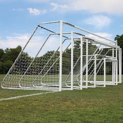 6.5x18' Soccer Goals Alumagoal White Powder Coated 3" Round (pair)