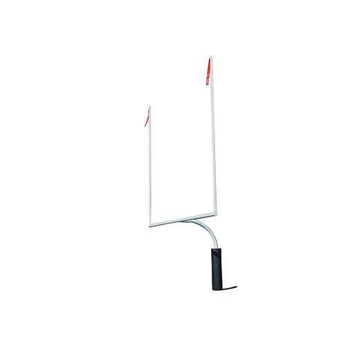 White high school football goalposts with 20-foot uprights NFHS specification