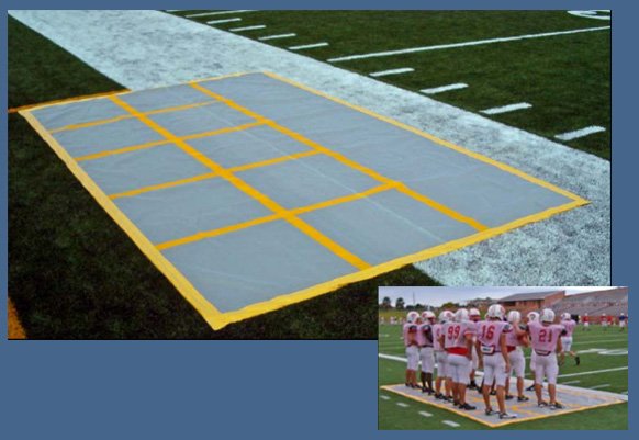 Huddle Zone Special Teams Mat 1 Huddle Zone football special teams mat with player position grid